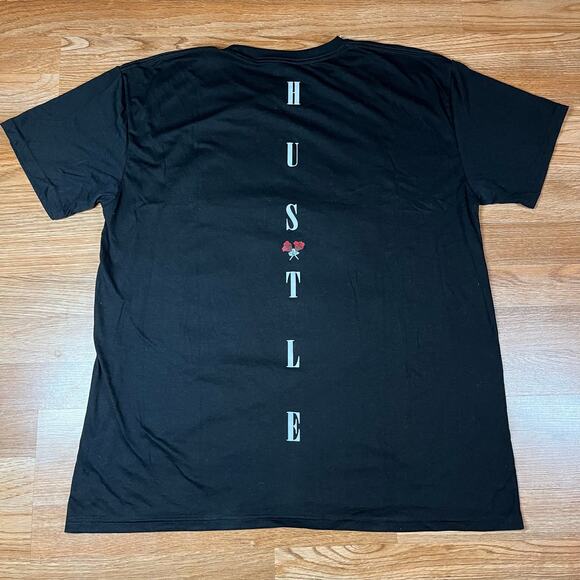 RGSTR Hustle Rose Black T Shirt Mens Sz XL Preowned - Picture 3 of 5